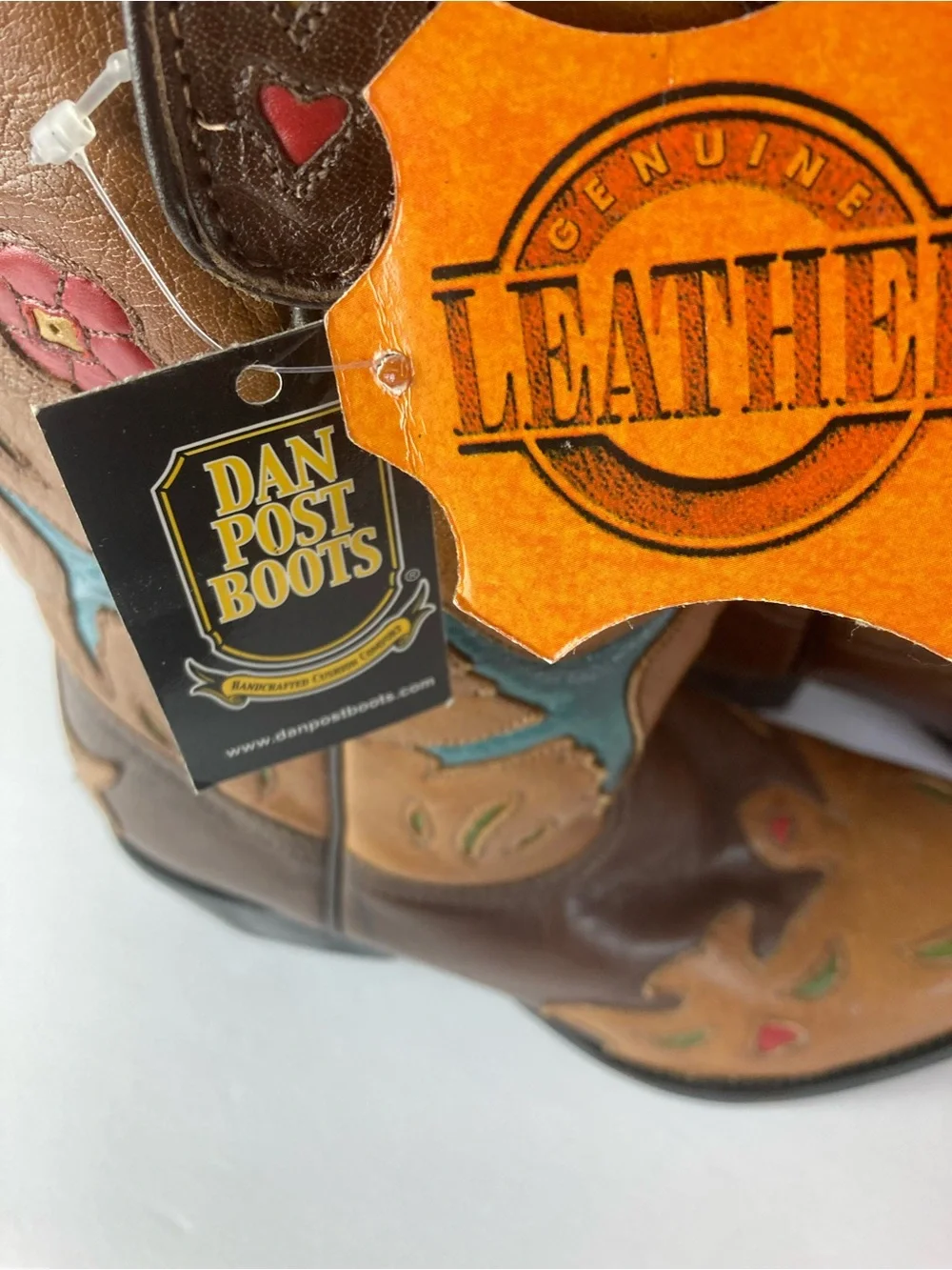 Dan Post New Bluebird Brown Leather Cowboy Boots  Big  Girl Size 4